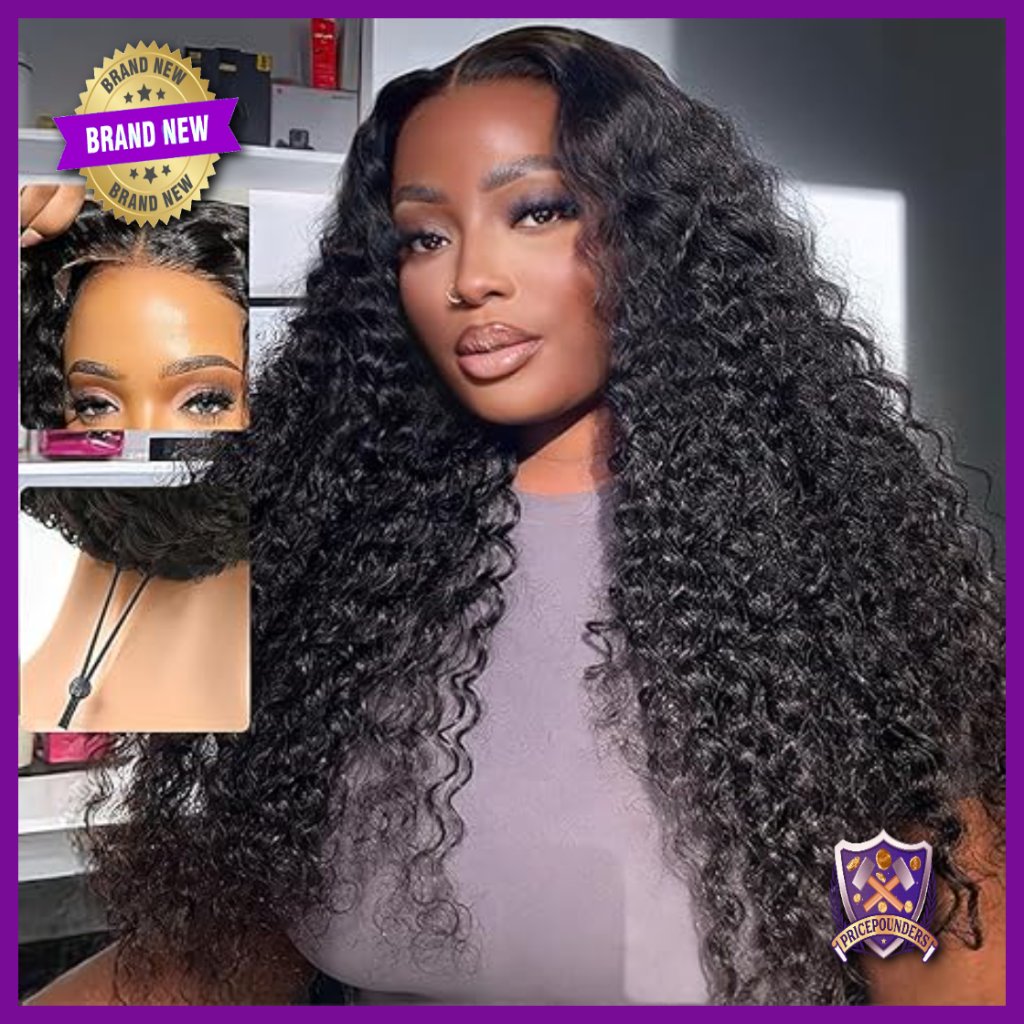 Glueless Human Hair Wig 26 Inch Deep Wave 210% Density Hd Lace Front